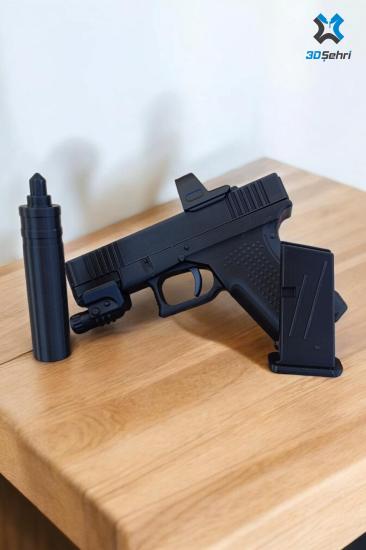 Glock 19 Maketi Eklentili Hareketli Özel Tasarım