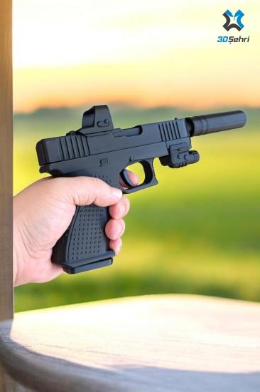 Glock 19 Maketi Eklentili Hareketli Özel Tasarım